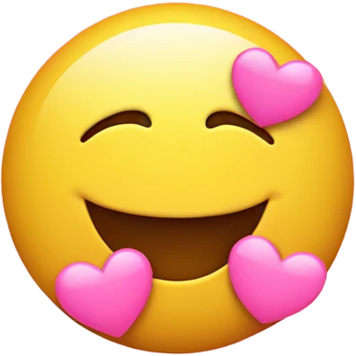 Smiley face blushing with pink hearts emoji