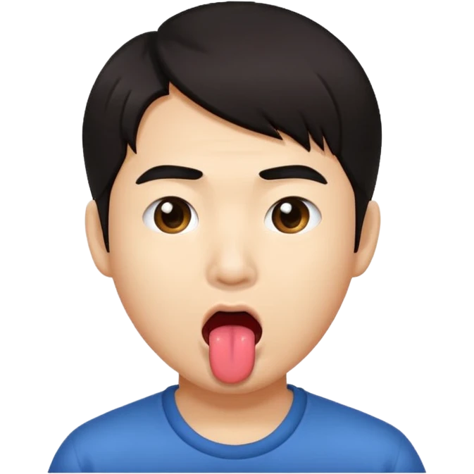 An Asian guy sticking out his tongue  emoji