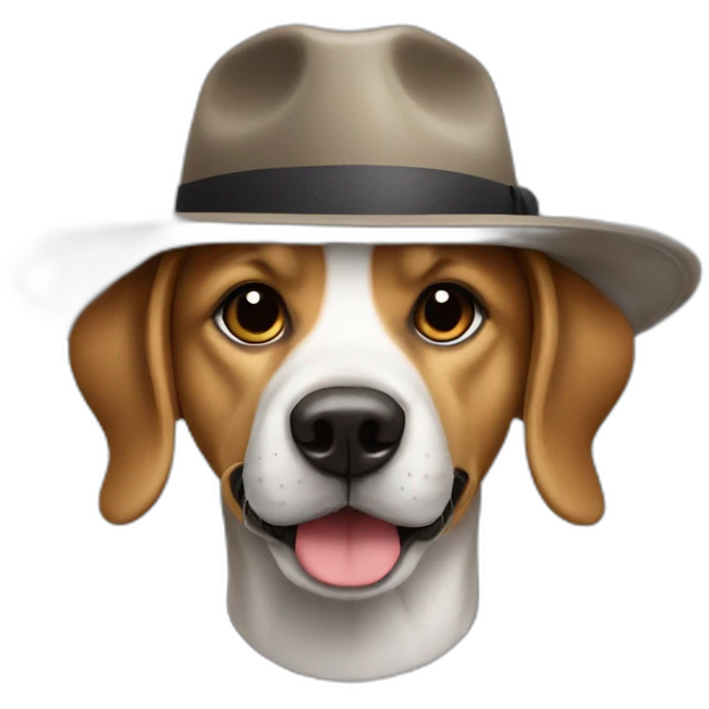 Chien avec chapeau emoji