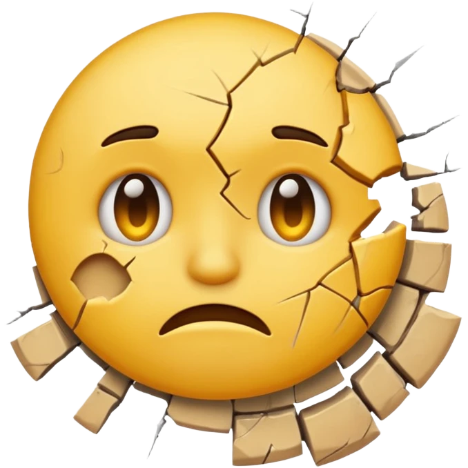 Грустный смайлик бьётся о стену emoji