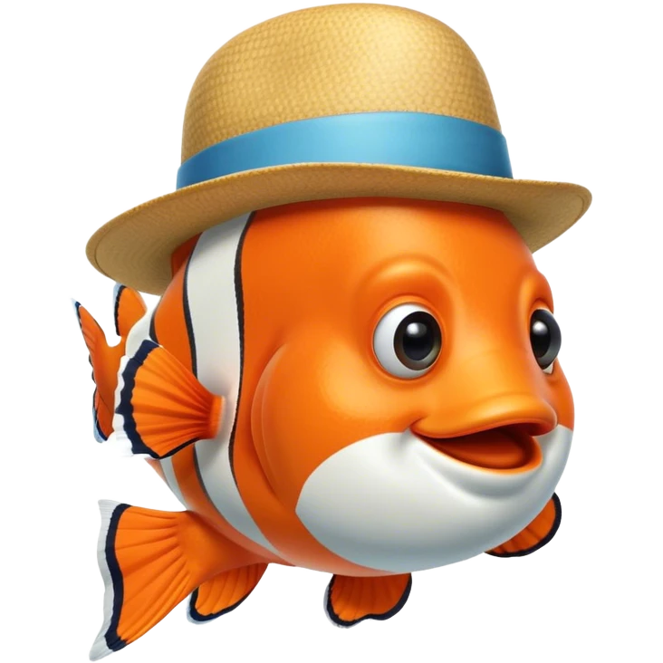 Clownfish with a fedora on emoji