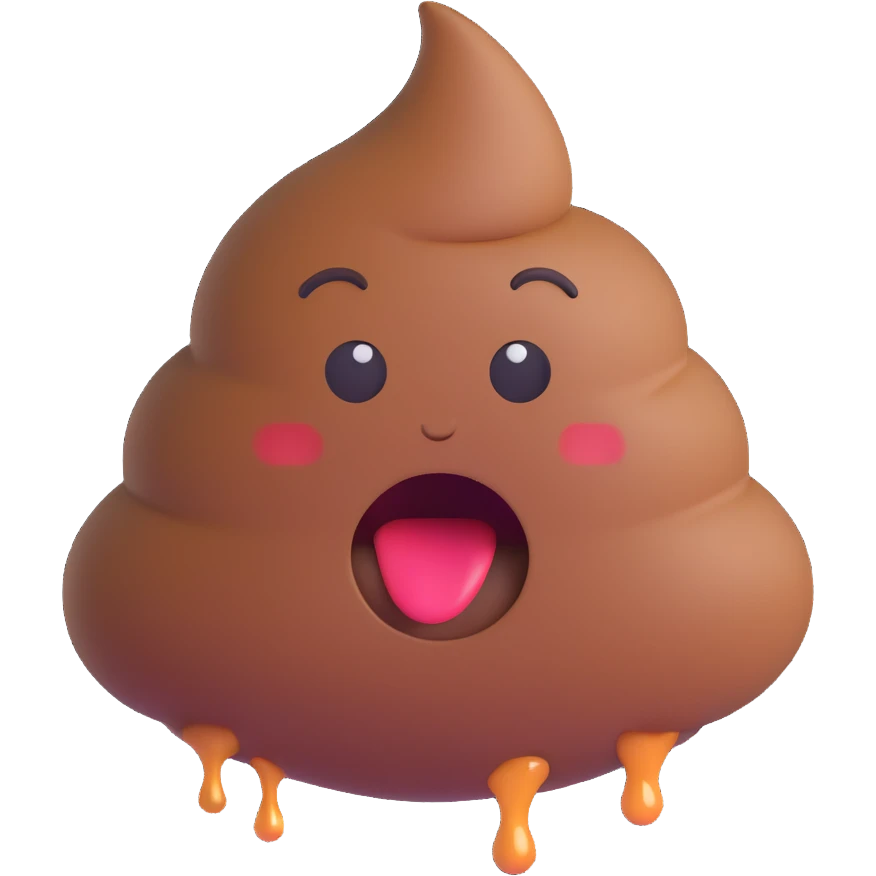 crying emoji but instead of tears poop emoji