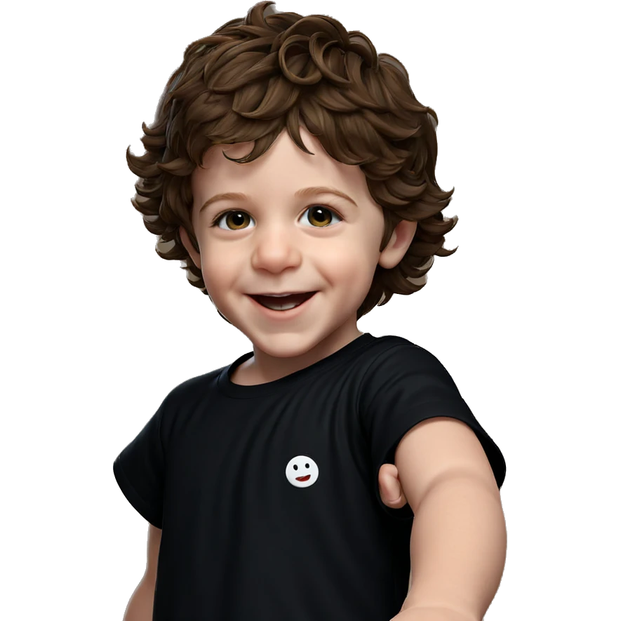 smiling person in black shirt emoji