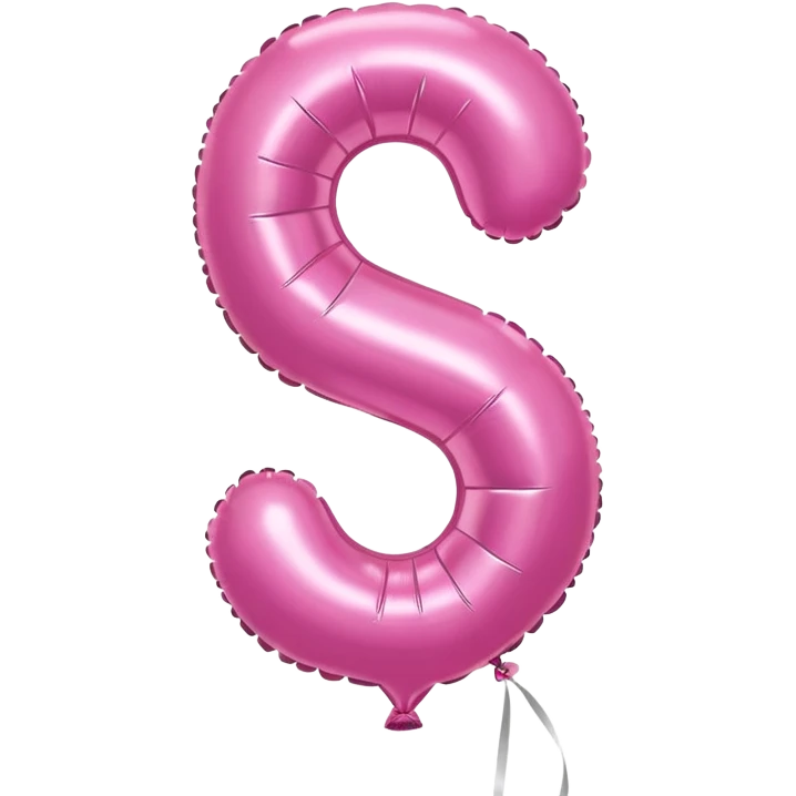 shiny pink balloon number 3 with a string emoji