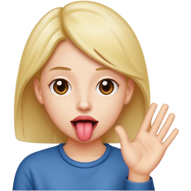 tongue out with hands on the side emoji