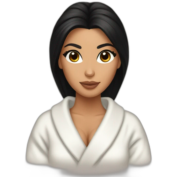 Kim kardashian in a bathrobe emoji