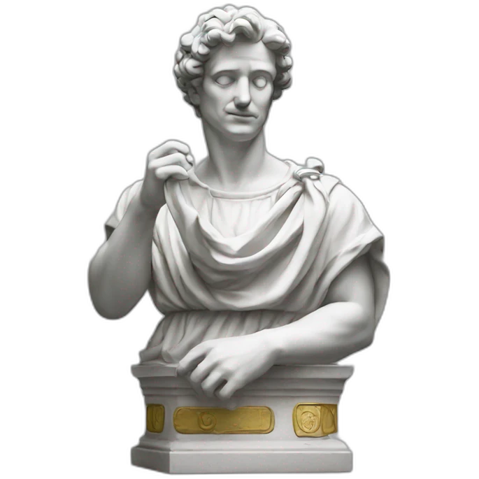 italian statue counting dollars emoji