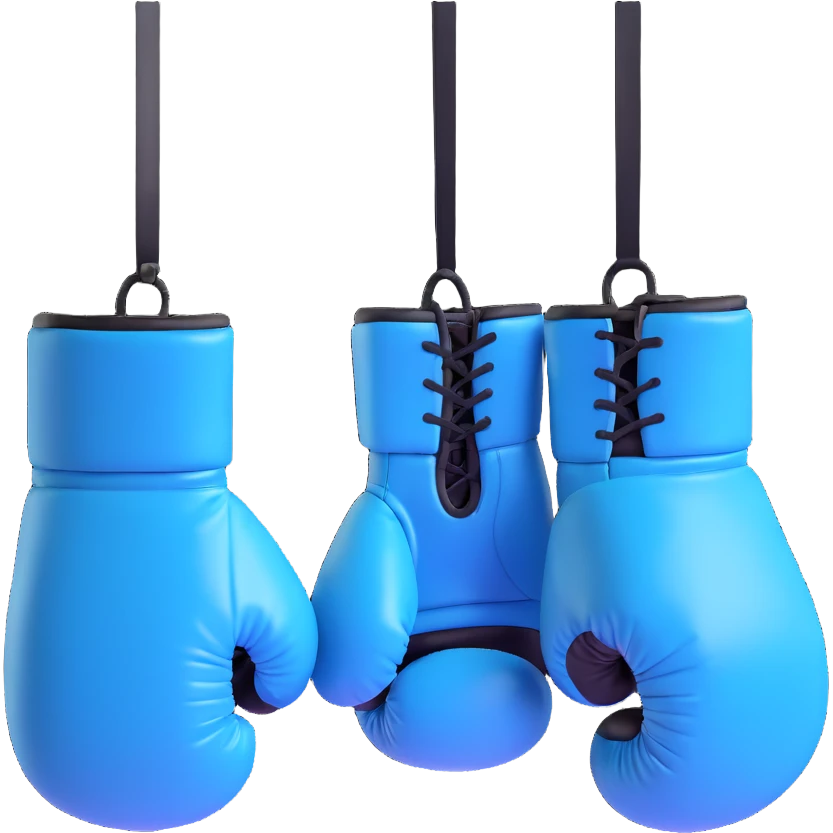 light blue boxing gloves emoji