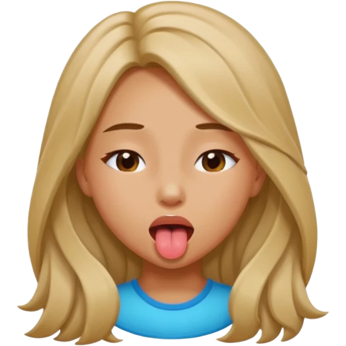 girl naked with eye close andtongue emoji
