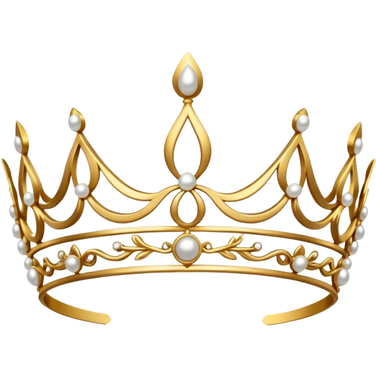 ornate gold tiara with pearls emoji