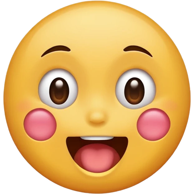 Happy laughing shocked face with no blush emoji