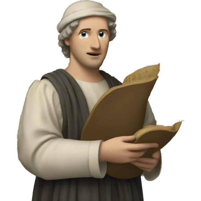 Petrarch holds a scroll in his hand emoji