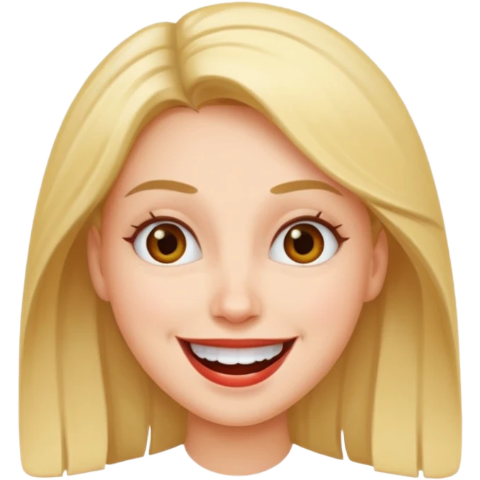 a woman with a wild, silly expression emoji