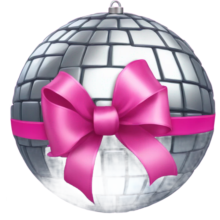 Disco ball with pink ribbon emoji