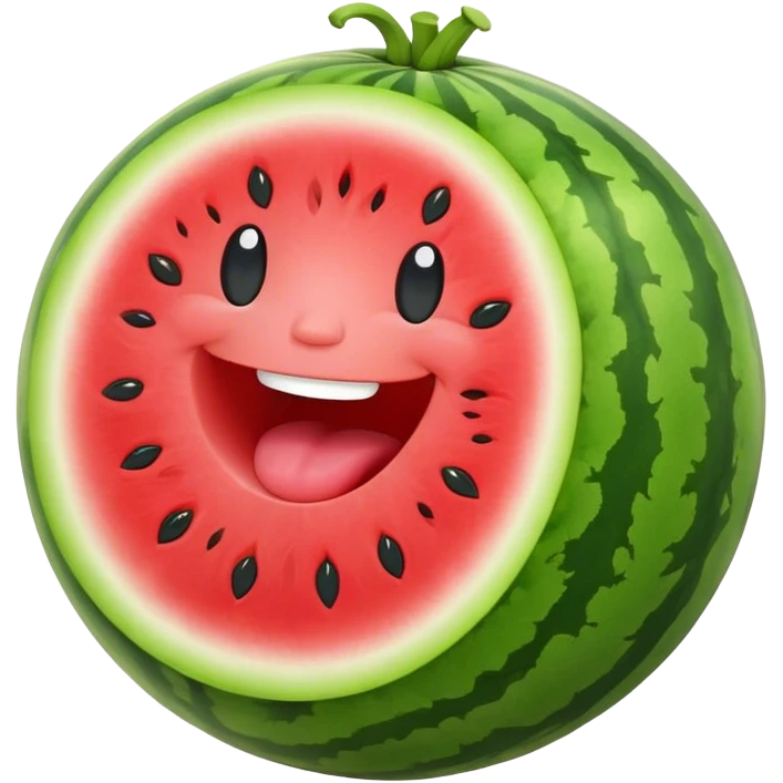 Farting watermelon emoji