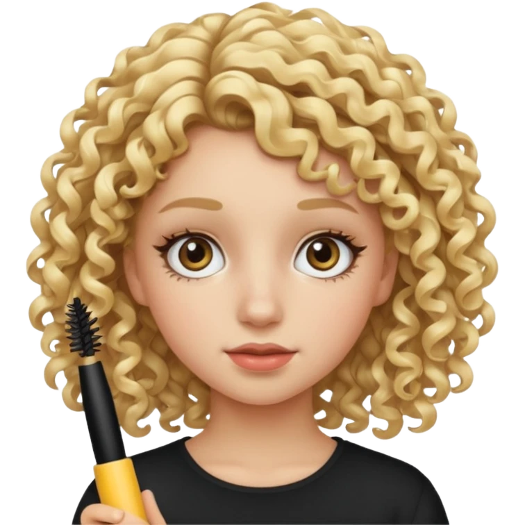 ciurly haired blonde teenage girl with mascara emoji