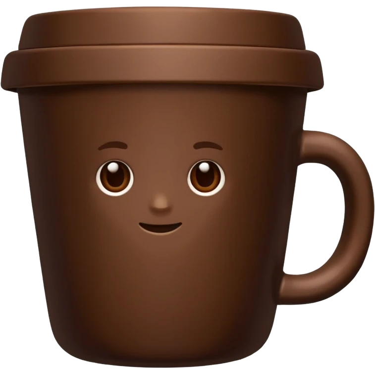 coffee in a brown ceramic cup emoji