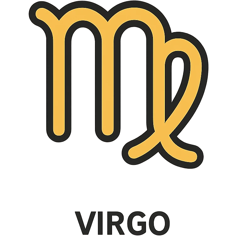 Virgo zodiac symbol, modern flat icon style, clean lines, minimal color palette emoji