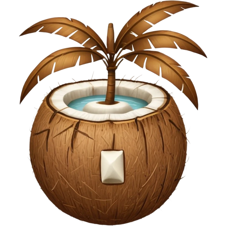 Beachy coconut  emoji