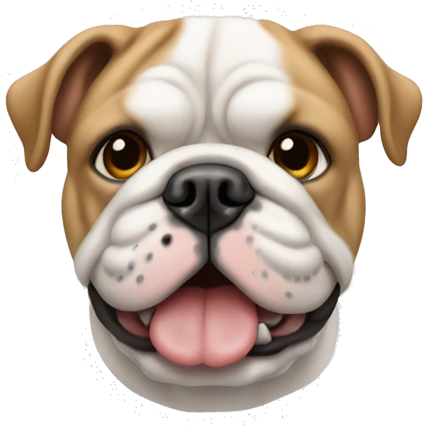 White and tan English bulldog  emoji
