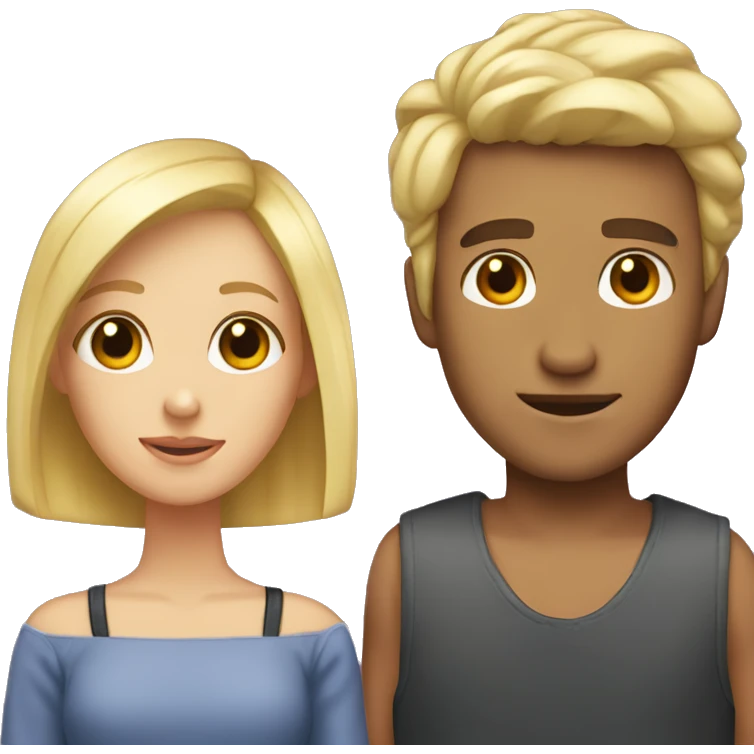 A girl with blond hair and a guy with a very short haircut emoji