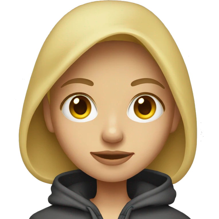 blonde in hoodie portrait emoji