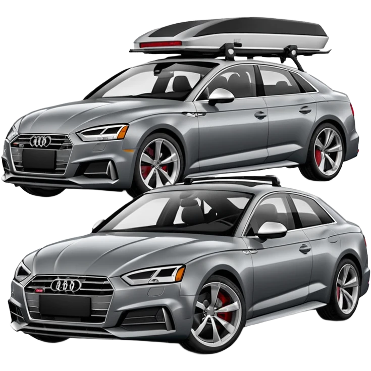 Gray 2018 Audi S5 with a rooftop car carrier emoji