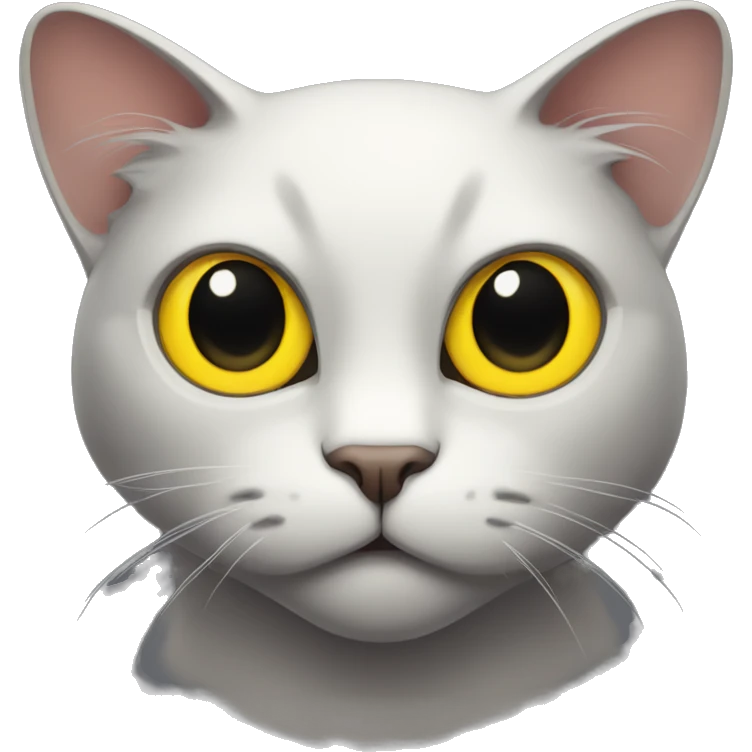 Evil cat with yellow eyes emoji