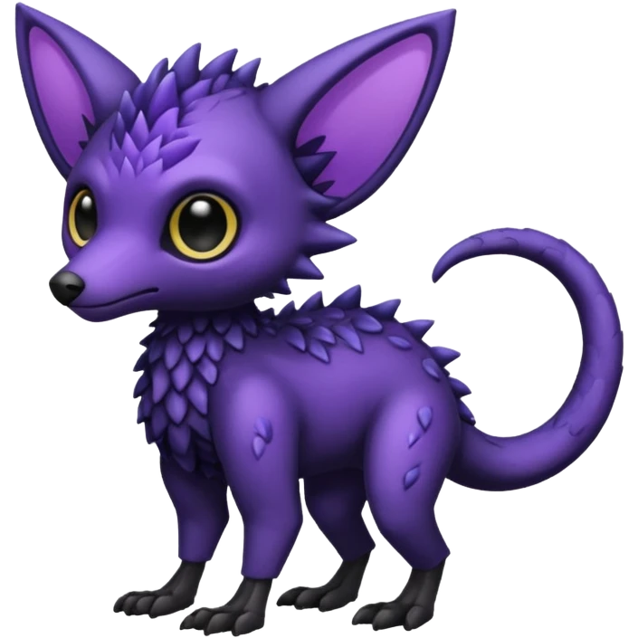 black Trico-hybrid-creature dark purple (full body) emoji