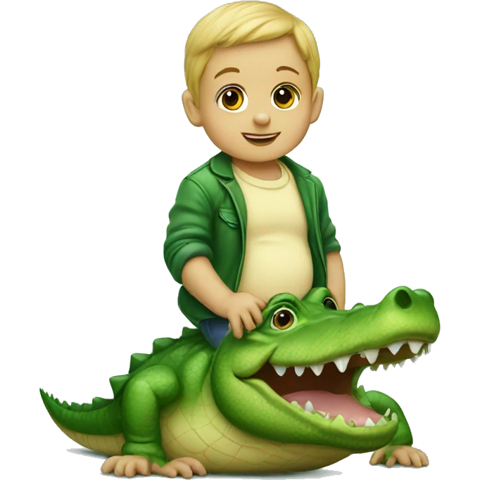 Baby on an alligator emoji