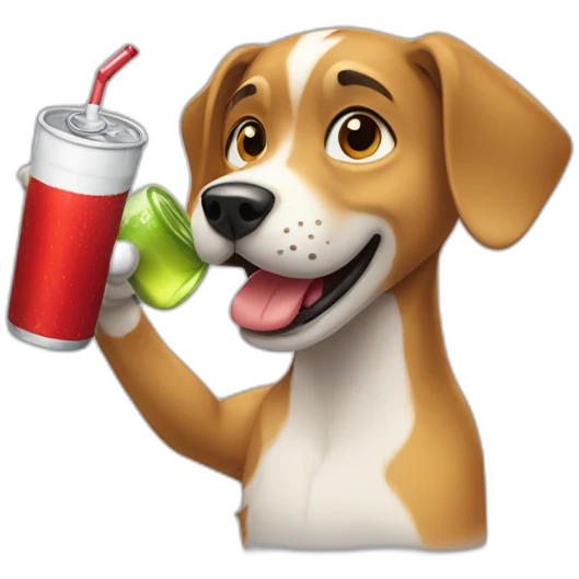 Dog who drink coca emoji