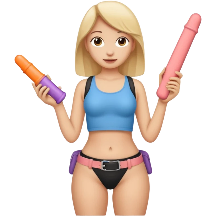 Strap on with dildo attached around waist emoji