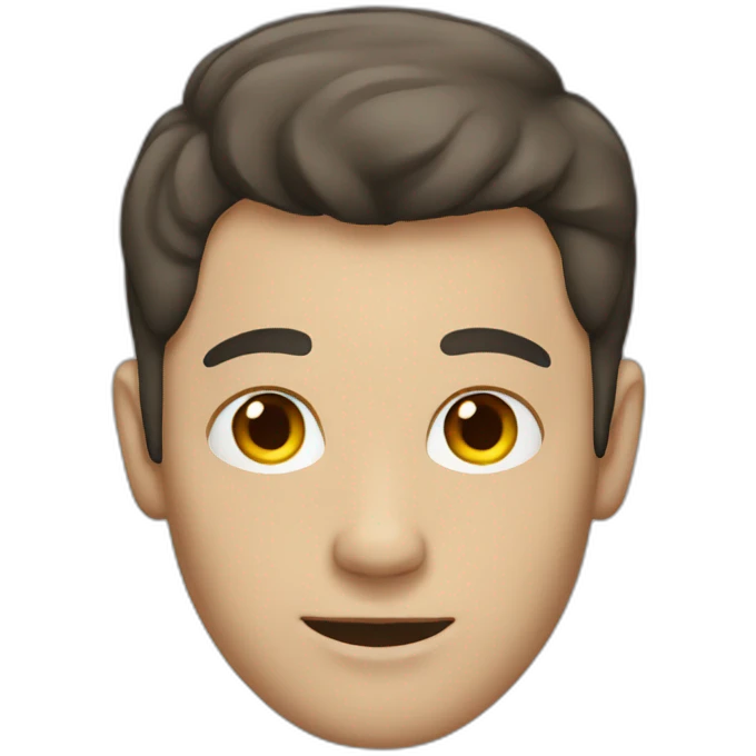 shaved white man with dark brown hair emoji