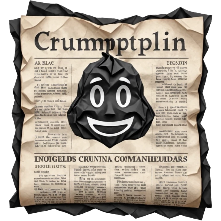 black-color newspaper emoji