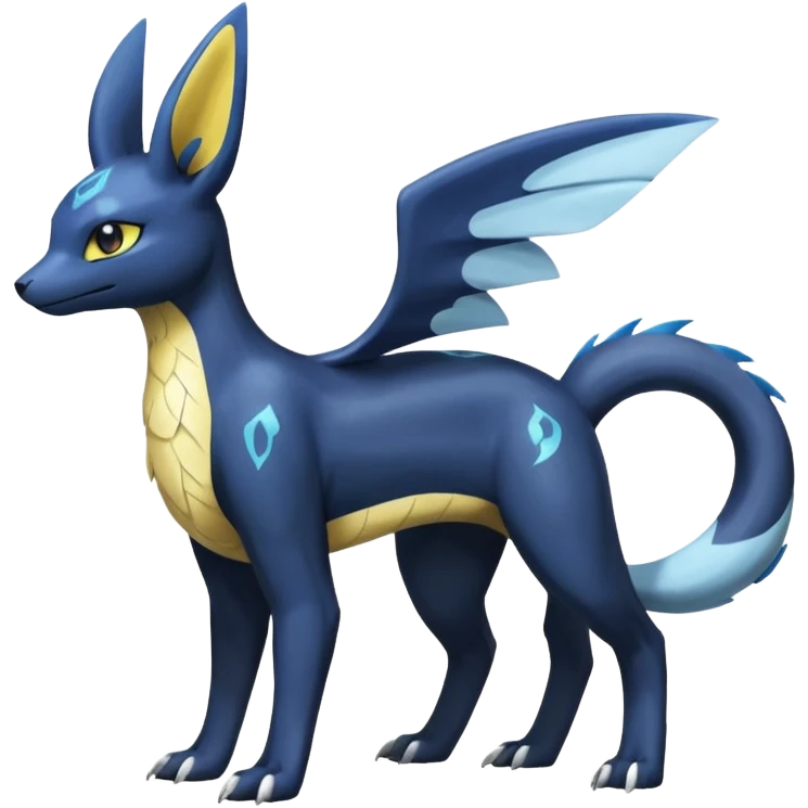 Manectric-Electrike-Lugia-Umbreon-Drakeon-Fakémon-hybrid-creature (full body), 4 legs emoji