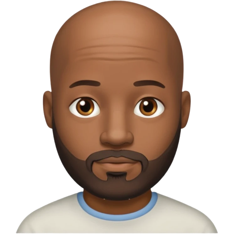 African American male bald salt & pepper beard emoji
