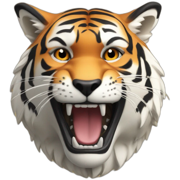 Peau de tigre sur un loup emoji