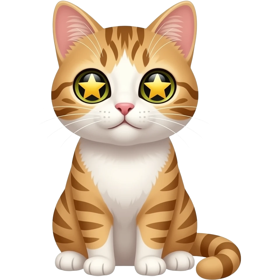 Gato con estrellas en los ojos emoji