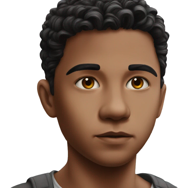 man in black hair emoji
