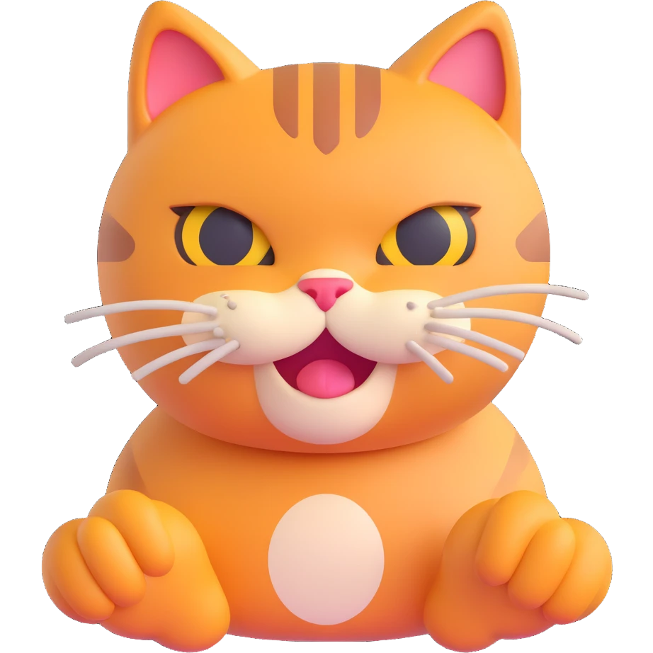 grumpy cat emoji with hands, showing an annoyed expression emoji