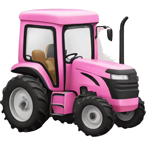 Pink tractor  emoji