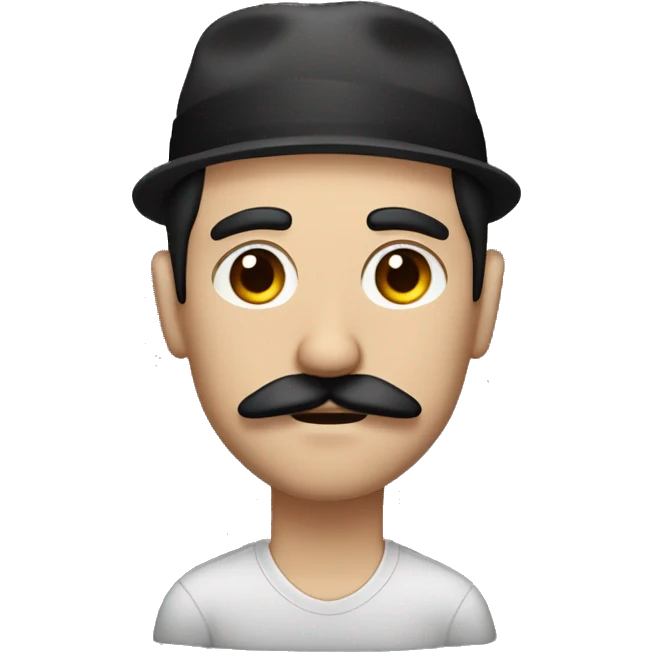 dark hair dark eyes man with mustache sleep hat emoji