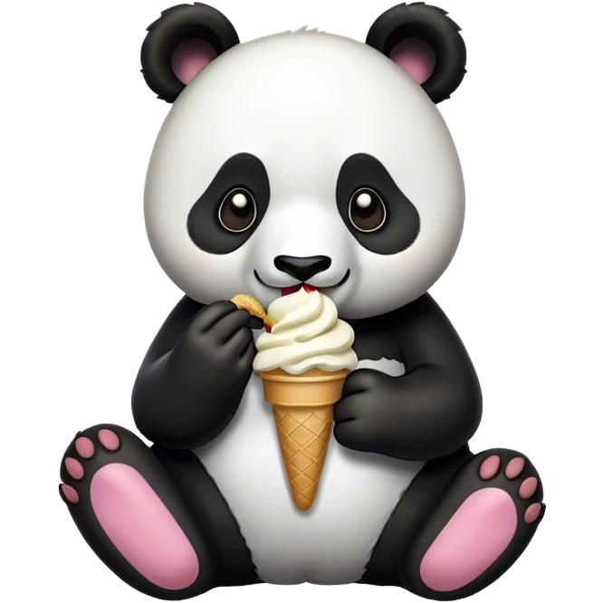 Panda eating ice cream emoji