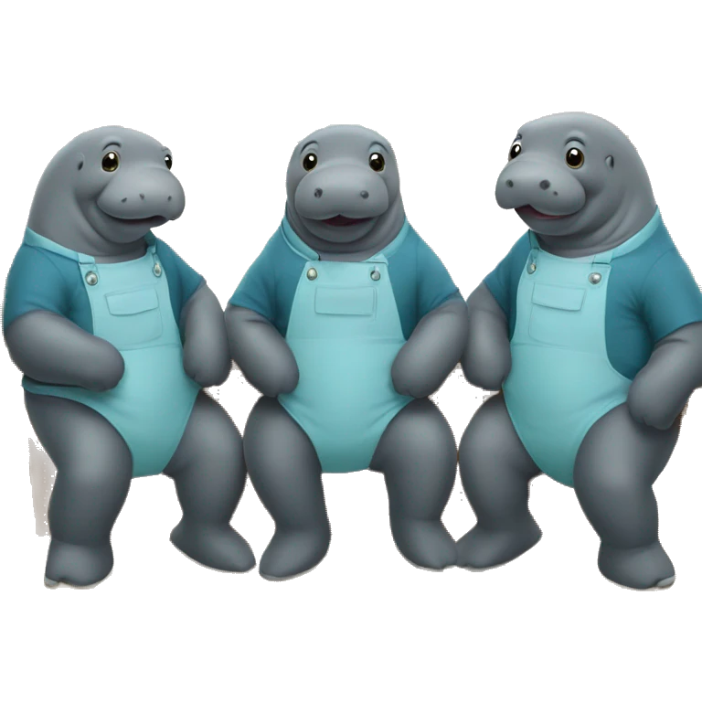 3 manatees in a barbershop triplet emoji
