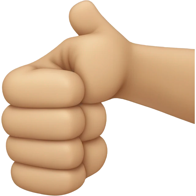 Thumbs up front of hand no fingers showing emoji