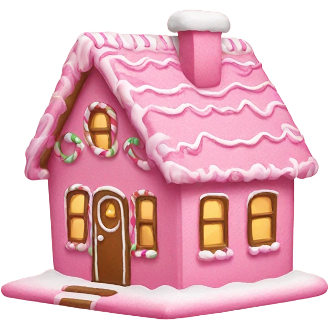 Pink gingerbread house emoji