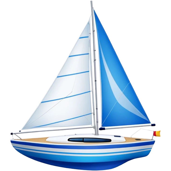 Sailboat - Sunfish (Model Year: 2021) (Iconic colour: Bright sail with blue and white) emoji