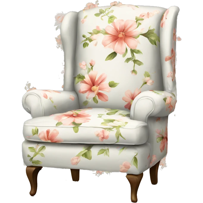 Floral printed wingback chair  emoji