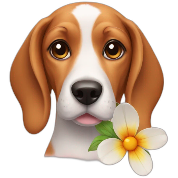 beagle with flower emoji