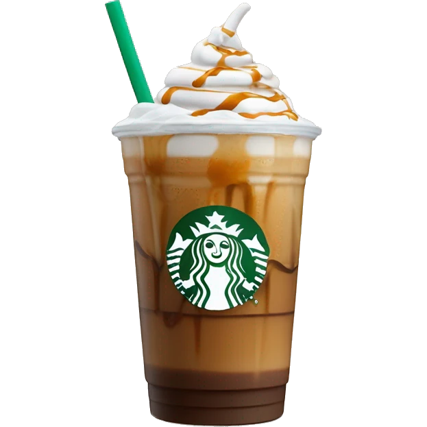 A Starbucks iced coffee with caramel drizzle on the walls and cold foam and deliciousness with a touch of condensation on the cup for added appeal  emoji